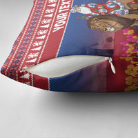 Netherlands Christmas Personalized Pillow Cover Santa Riding Lion Fijne Kerstdagen - Wonder Print Shop