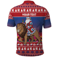 Netherlands Christmas Personalized Polo Shirt Santa Riding Lion Fijne Kerstdagen - Wonder Print Shop