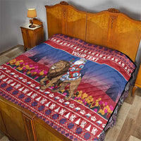Netherlands Christmas Personalized Quilt Santa Riding Lion Fijne Kerstdagen - Wonder Print Shop