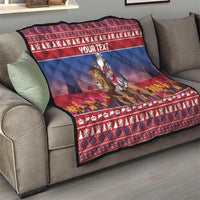 Netherlands Christmas Personalized Quilt Santa Riding Lion Fijne Kerstdagen - Wonder Print Shop