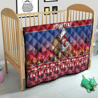 Netherlands Christmas Personalized Quilt Santa Riding Lion Fijne Kerstdagen - Wonder Print Shop