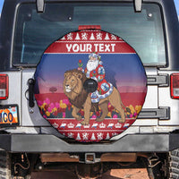 Netherlands Christmas Personalized Spare Tire Cover Santa Riding Lion Fijne Kerstdagen - Wonder Print Shop