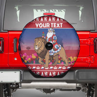 Netherlands Christmas Personalized Spare Tire Cover Santa Riding Lion Fijne Kerstdagen - Wonder Print Shop
