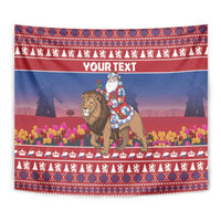 Netherlands Christmas Personalized Tapestry Santa Riding Lion Fijne Kerstdagen - Wonder Print Shop