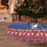 Netherlands Christmas Personalized Tree Skirt Santa Riding Lion Fijne Kerstdagen - Wonder Print Shop