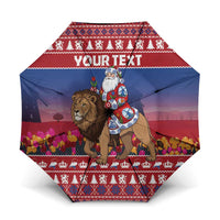 Netherlands Christmas Personalized Umbrella Santa Riding Lion Fijne Kerstdagen - Wonder Print Shop