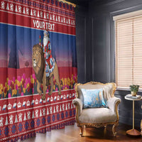 Netherlands Christmas Personalized Window Curtain Santa Riding Lion Fijne Kerstdagen - Wonder Print Shop