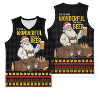 Funny Santa Claus Basketball Jersey It's The Most Wonderful Time For A Beer - Wonder Print Shop