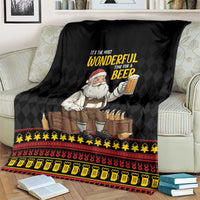 Funny Santa Claus Blanket It's The Most Wonderful Time For A Beer - Wonder Print Shop