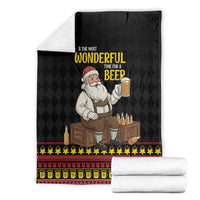 Funny Santa Claus Blanket It's The Most Wonderful Time For A Beer - Wonder Print Shop