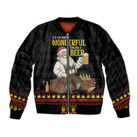 Funny Santa Claus Bomber Jacket It's The Most Wonderful Time For A Beer - Wonder Print Shop