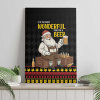 Funny Santa Claus Canvas Wall Art It's The Most Wonderful Time For A Beer - Wonder Print Shop