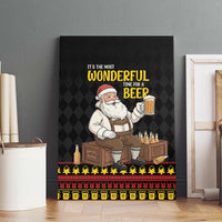 Funny Santa Claus Canvas Wall Art It's The Most Wonderful Time For A Beer - Wonder Print Shop