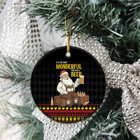 Funny Santa Claus Ceramic Ornament It's The Most Wonderful Time For A Beer - Wonder Print Shop