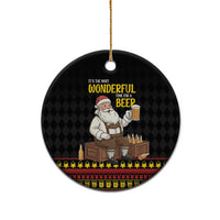 Funny Santa Claus Ceramic Ornament It's The Most Wonderful Time For A Beer - Wonder Print Shop