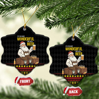 Funny Santa Claus Ceramic Ornament It's The Most Wonderful Time For A Beer - Wonder Print Shop