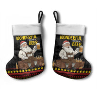 Funny Santa Claus Christmas Stocking It's The Most Wonderful Time For A Beer - Wonder Print Shop