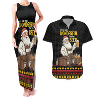 Funny Santa Claus Couples Matching Tank Maxi Dress and Hawaiian Shirt It's The Most Wonderful Time For A Beer - Wonder Print Shop