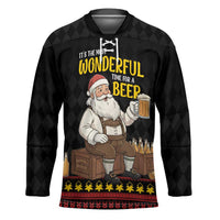 Funny Santa Claus Hockey Jersey It's The Most Wonderful Time For A Beer - Wonder Print Shop