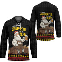 Funny Santa Claus Hockey Jersey It's The Most Wonderful Time For A Beer - Wonder Print Shop