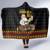 Funny Santa Claus Hooded Blanket It's The Most Wonderful Time For A Beer - Wonder Print Shop