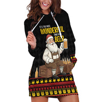 Funny Santa Claus Hoodie Dress It's The Most Wonderful Time For A Beer - Wonder Print Shop