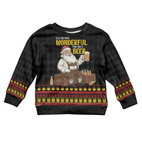 Funny Santa Claus Kid Ugly Christmas Sweater It's The Most Wonderful Time For A Beer - Wonder Print Shop