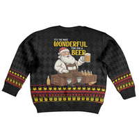 Funny Santa Claus Kid Ugly Christmas Sweater It's The Most Wonderful Time For A Beer - Wonder Print Shop