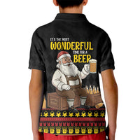 Funny Santa Claus Kid Polo Shirt It's The Most Wonderful Time For A Beer - Wonder Print Shop