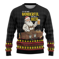 Funny Santa Claus Ugly Christmas Sweater It's The Most Wonderful Time For A Beer - Wonder Print Shop