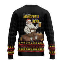 Funny Santa Claus Ugly Christmas Sweater It's The Most Wonderful Time For A Beer - Wonder Print Shop