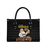 Funny Santa Claus Leather Bag It's The Most Wonderful Time For A Beer - Wonder Print Shop