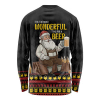Funny Santa Claus Long Sleeve Shirt It's The Most Wonderful Time For A Beer - Wonder Print Shop
