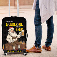 Funny Santa Claus Luggage Cover It's The Most Wonderful Time For A Beer - Wonder Print Shop
