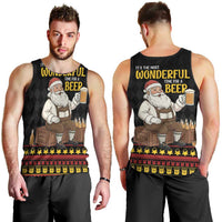 Funny Santa Claus Men Tank Top It's The Most Wonderful Time For A Beer - Wonder Print Shop