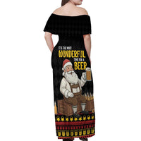 Funny Santa Claus Off Shoulder Maxi Dress It's The Most Wonderful Time For A Beer - Wonder Print Shop