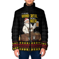 Funny Santa Claus Padded Jacket It's The Most Wonderful Time For A Beer - Wonder Print Shop