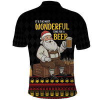 Funny Santa Claus Polo Shirt It's The Most Wonderful Time For A Beer - Wonder Print Shop