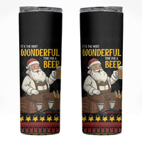 Funny Santa Claus Skinny Tumbler It's The Most Wonderful Time For A Beer - Wonder Print Shop