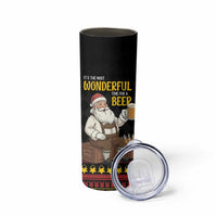 Funny Santa Claus Skinny Tumbler It's The Most Wonderful Time For A Beer - Wonder Print Shop