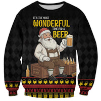 Funny Santa Claus Sweatshirt It's The Most Wonderful Time For A Beer - Wonder Print Shop