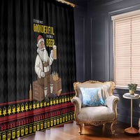 Funny Santa Claus Window Curtain It's The Most Wonderful Time For A Beer - Wonder Print Shop