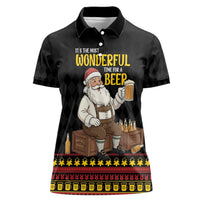 Funny Santa Claus Women Polo Shirt It's The Most Wonderful Time For A Beer - Wonder Print Shop