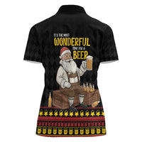 Funny Santa Claus Women Polo Shirt It's The Most Wonderful Time For A Beer - Wonder Print Shop