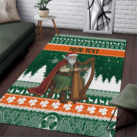 Ireland Christmas Personalized Area Rug Daidi na Nollag With Irish Harp - Wonder Print Shop