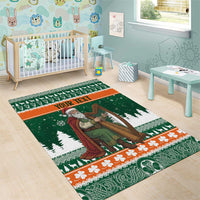 Ireland Christmas Personalized Area Rug Daidi na Nollag With Irish Harp - Wonder Print Shop