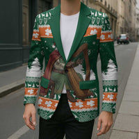 Ireland Christmas Personalized Blazer Daidi na Nollag With Irish Harp - Wonder Print Shop