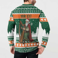 Ireland Christmas Personalized Button Sweatshirt Daidi na Nollag With Irish Harp - Wonder Print Shop