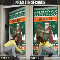 Ireland Christmas Personalized Door Cover Daidi na Nollag With Irish Harp - Wonder Print Shop