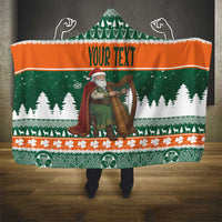 Ireland Christmas Personalized Hooded Blanket Daidi na Nollag With Irish Harp - Wonder Print Shop